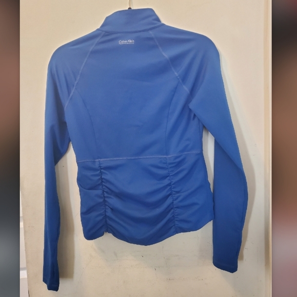 Blue Calvin Klein Ruched Zip Active Jacket - S - Picture 2 of 6